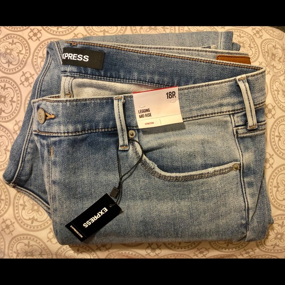 NWT Express Midrise Cozy Jean Leggings Sz 18 - Picture 2 of 3